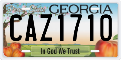 GA license plate CAZ1710