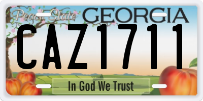 GA license plate CAZ1711