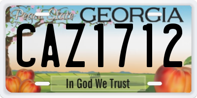 GA license plate CAZ1712