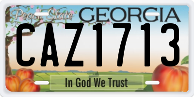 GA license plate CAZ1713