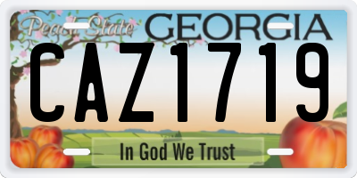 GA license plate CAZ1719