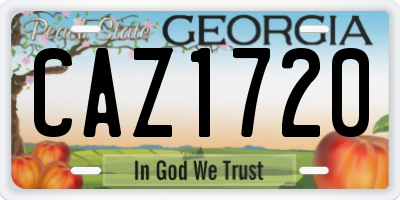 GA license plate CAZ1720