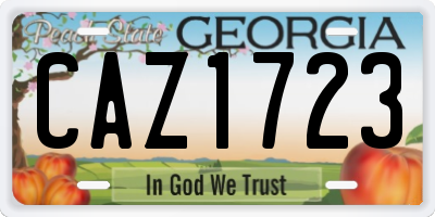 GA license plate CAZ1723