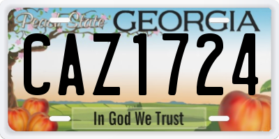 GA license plate CAZ1724