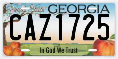 GA license plate CAZ1725