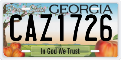 GA license plate CAZ1726