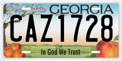 GA license plate CAZ1728