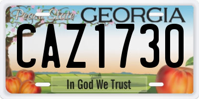 GA license plate CAZ1730