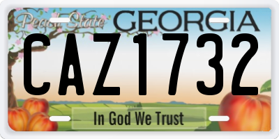 GA license plate CAZ1732