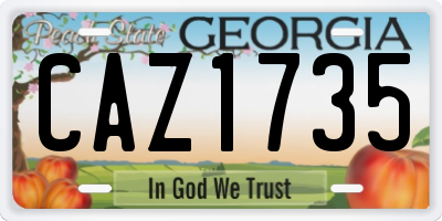 GA license plate CAZ1735