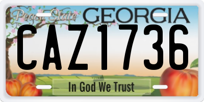 GA license plate CAZ1736