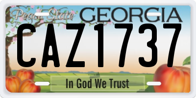 GA license plate CAZ1737