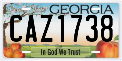 GA license plate CAZ1738