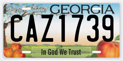 GA license plate CAZ1739