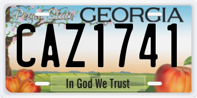 GA license plate CAZ1741