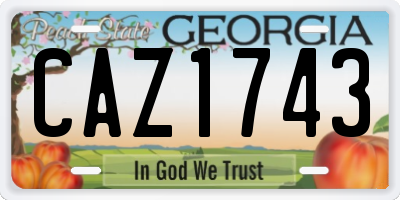 GA license plate CAZ1743