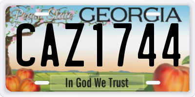 GA license plate CAZ1744