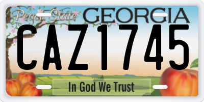 GA license plate CAZ1745