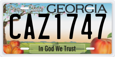 GA license plate CAZ1747