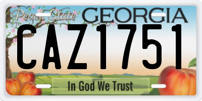 GA license plate CAZ1751