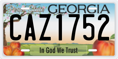 GA license plate CAZ1752