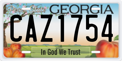 GA license plate CAZ1754