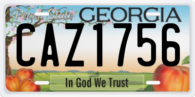 GA license plate CAZ1756