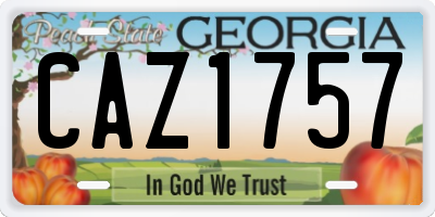 GA license plate CAZ1757