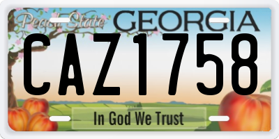 GA license plate CAZ1758