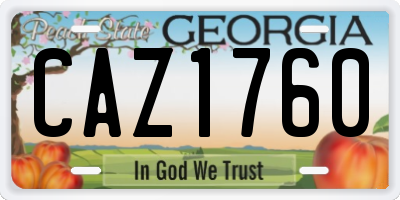 GA license plate CAZ1760