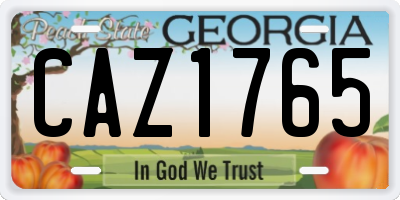 GA license plate CAZ1765