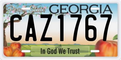 GA license plate CAZ1767