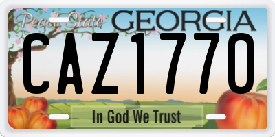 GA license plate CAZ1770