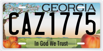 GA license plate CAZ1775