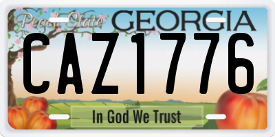 GA license plate CAZ1776