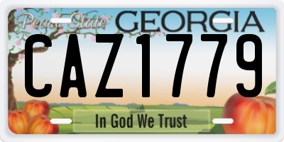 GA license plate CAZ1779