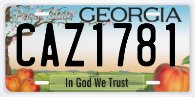 GA license plate CAZ1781