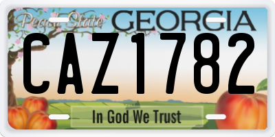 GA license plate CAZ1782