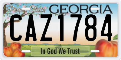 GA license plate CAZ1784