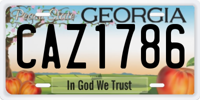 GA license plate CAZ1786