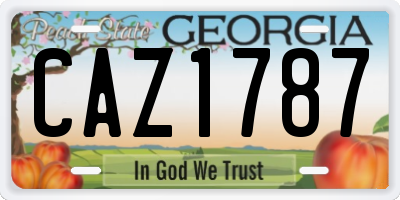 GA license plate CAZ1787