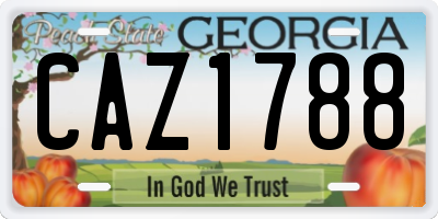 GA license plate CAZ1788