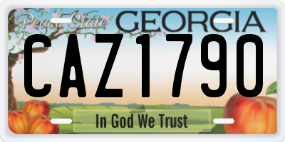 GA license plate CAZ1790