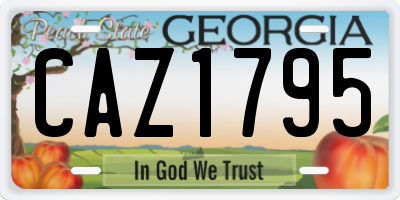 GA license plate CAZ1795