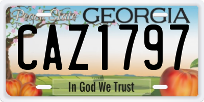 GA license plate CAZ1797