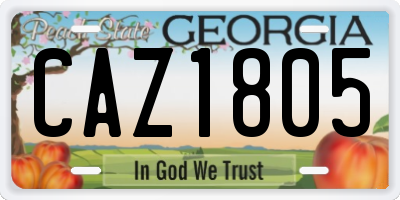 GA license plate CAZ1805