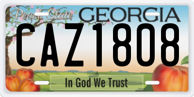 GA license plate CAZ1808