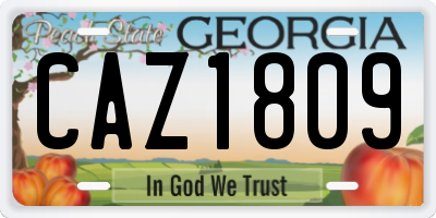 GA license plate CAZ1809