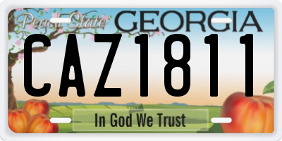 GA license plate CAZ1811