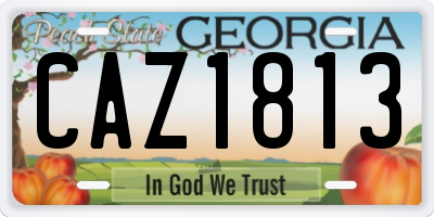 GA license plate CAZ1813